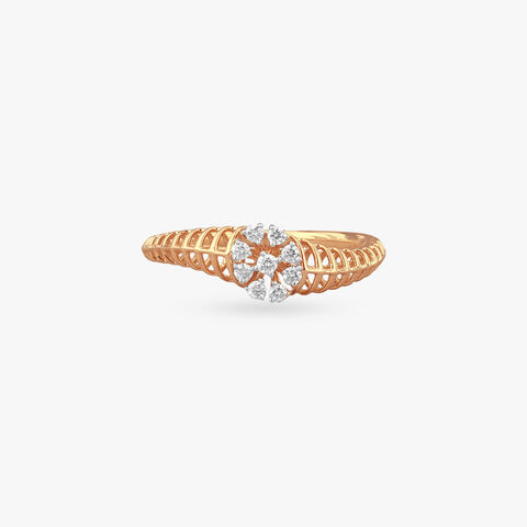 Grid Bloom Diamond Ring