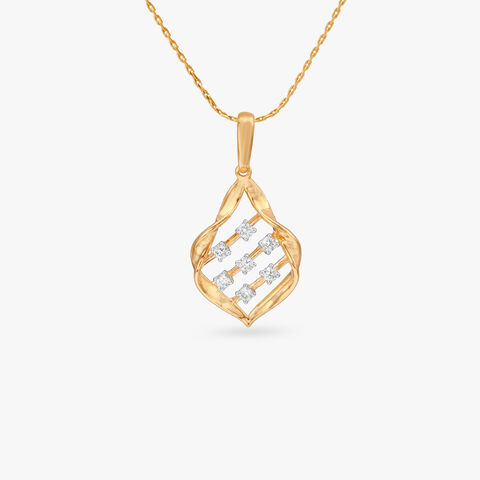 Sculpted Gleam Diamond Pendant and Earrings Set