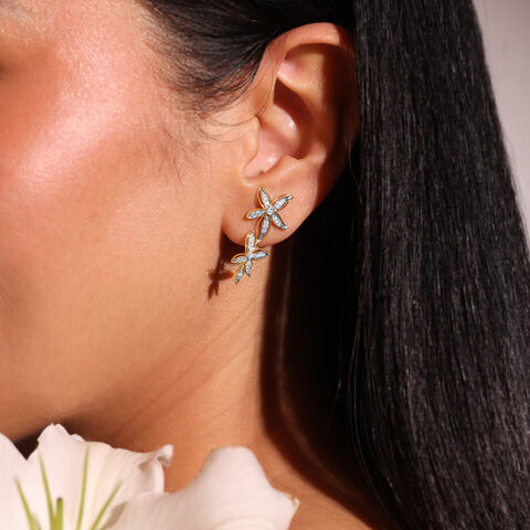 Blossom Cascade Diamond Drop Earrings