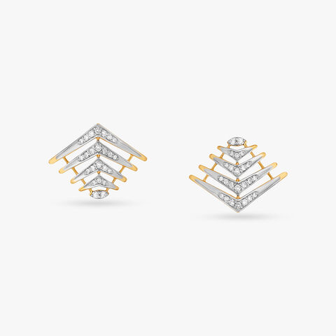 Ascending Art Diamond Stud Earrings