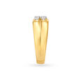 Striking 18 Karat Yellow Gold And Diamond Finger Ring,,hi-res image number null