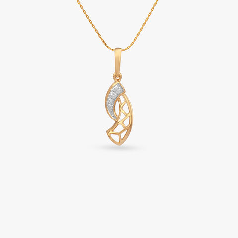 Sculpted Leafline Diamond Pendant