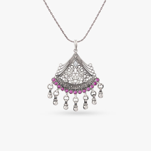 Tribal Veil Silver Pendant