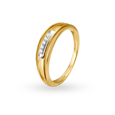 Geometric Diamond Finger Ring
