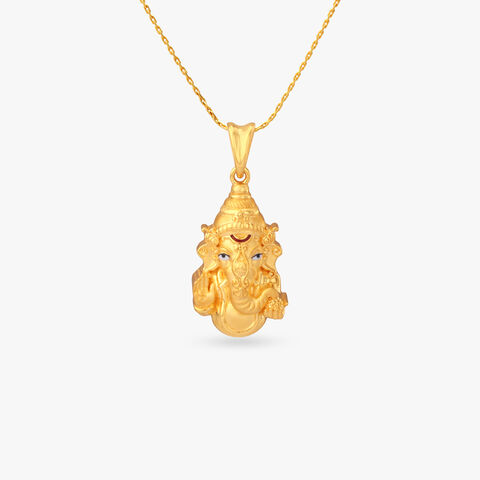 Divine Ganesha Gold Pendant