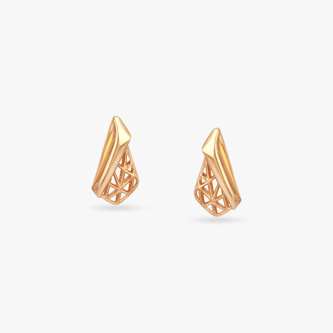 Modern Mosaic Gold Stud Earrings