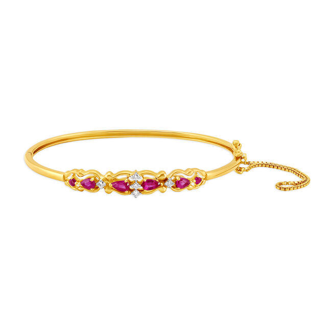 Fancy Ruby and Diamond Gold Bangle,,hi-res image number null