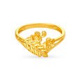 Glamorous Yellow Gold Floral Finger Ring,,hi-res image number null