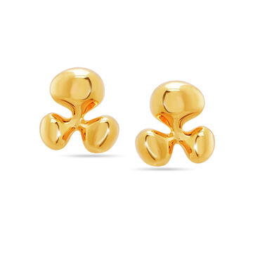 Mamma Mia 14 KT Yellow Gold Let the Love Flow Stud Earrings