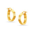 22 KT Yellow Gold Subtle Glamorous Hoop Earrings,,hi-res image number null
