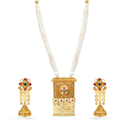 Alluring Gold Necklace Set Perfect for Any Bride