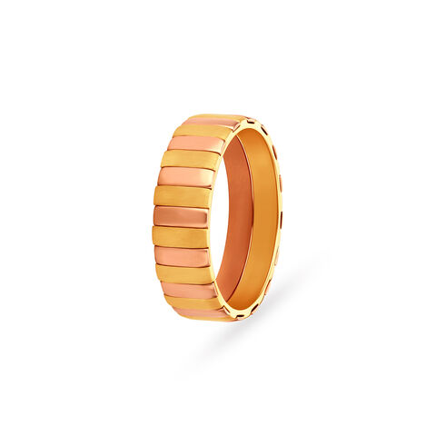Dual-Finish Gold Finger Ring