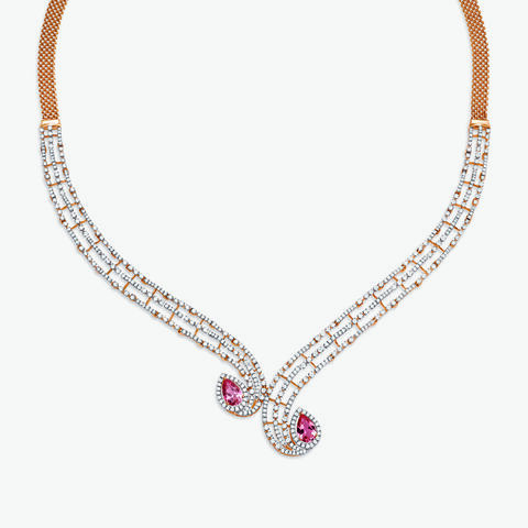 Blooming Diamond Necklace Set