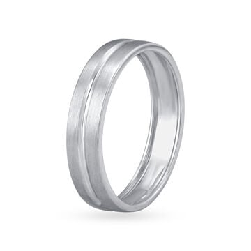 Classy Ridged Platinum Ring