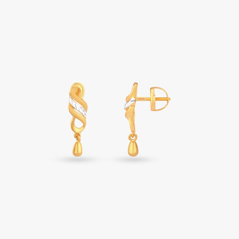 Twisted Grace Gold Drop Earrings