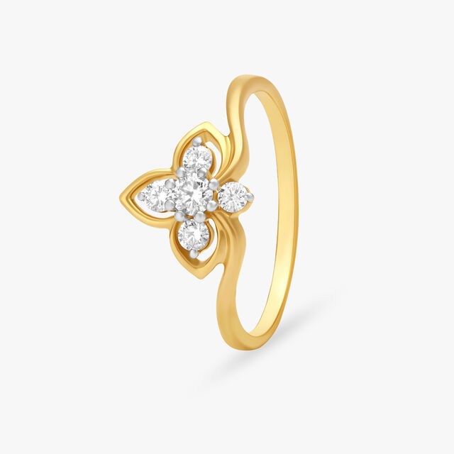 Elegant Floral Diamond Ring,,hi-res image number null