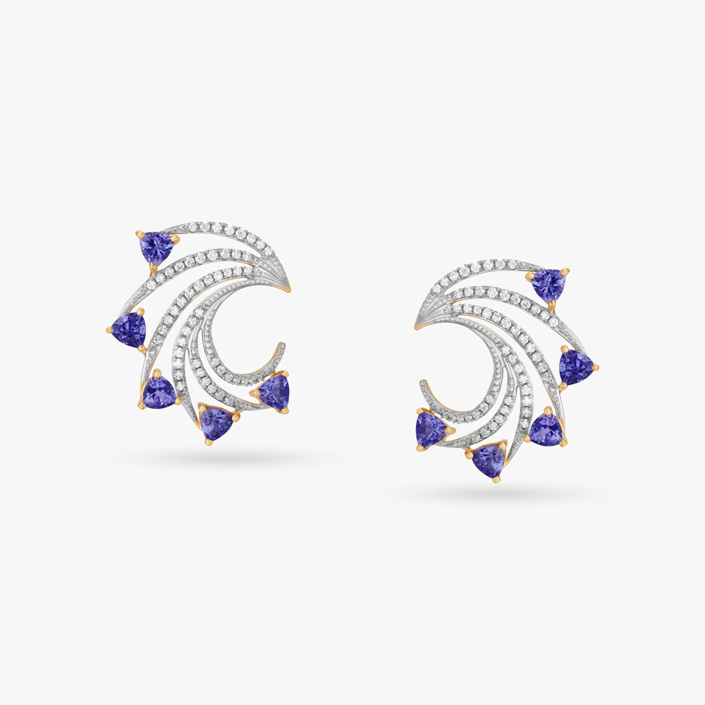 Blue sapphire earrings best sale tanishq