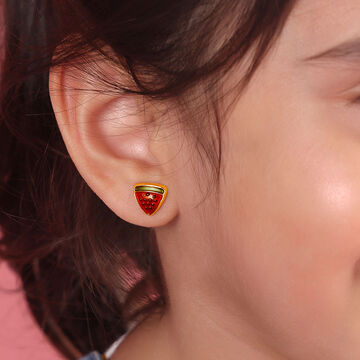 Watermelon Emoticon Stud Earrings for Kids