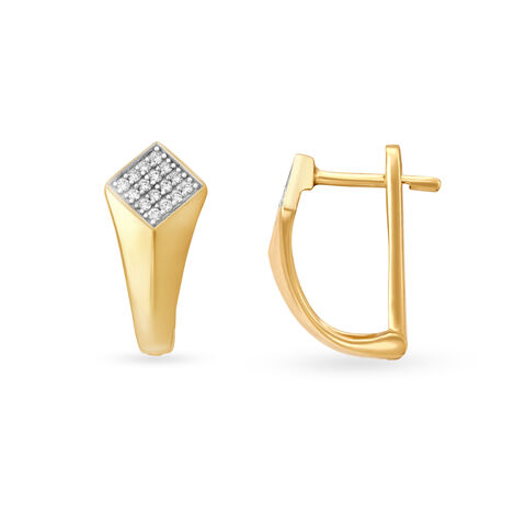 Elegant Minimal Diamond Hoop Earrings