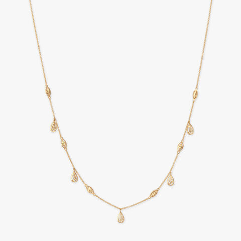 Paisley Cascade Gold Necklace