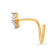 Sparkly Floral Gold and Diamond Nose Pin,,hi-res image number null