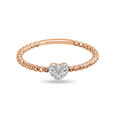 14 KT Rose Gold Heart Shaped Diamond Ring,,hi-res image number null
