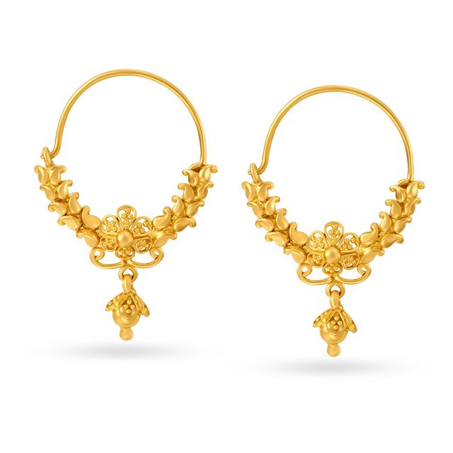 Mesmerizing Jali Work Gold Drop Earrings,,hi-res image number null
