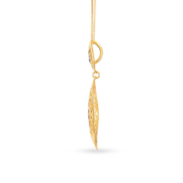 Gold Jaali-work Pendant and Earrings Set,,hi-res image number null