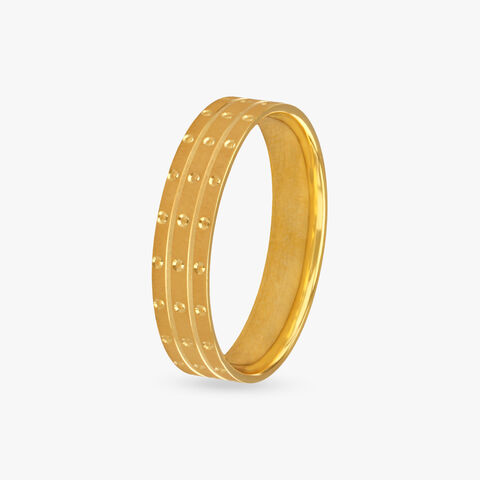 Modern Textured Men's Gold Finger Ring