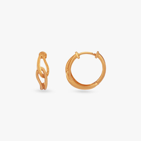 Interlinked Elegance Gold Hoop Earrings