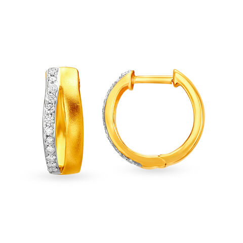 Dazzling Contemporary Diamond Hoop Earrings