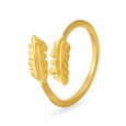 Leaf Pattern Gold Finger Ring,,hi-res image number null