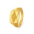 Geometric Carved Gold Finger Ring For Men,,hi-res image number null
