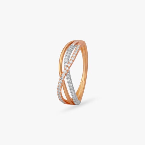 Sculpted Harmony Diamond Finger Ring