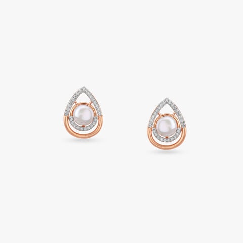 Ethereal Drop Diamond Stud Earrings