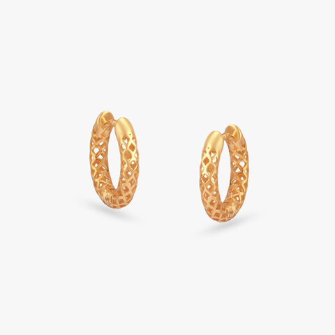Lattice Luxe Gold Hoop Earrings