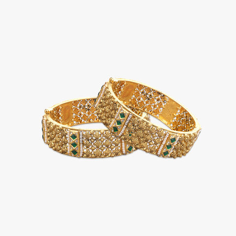 Hariyali Banno Gold Bangles