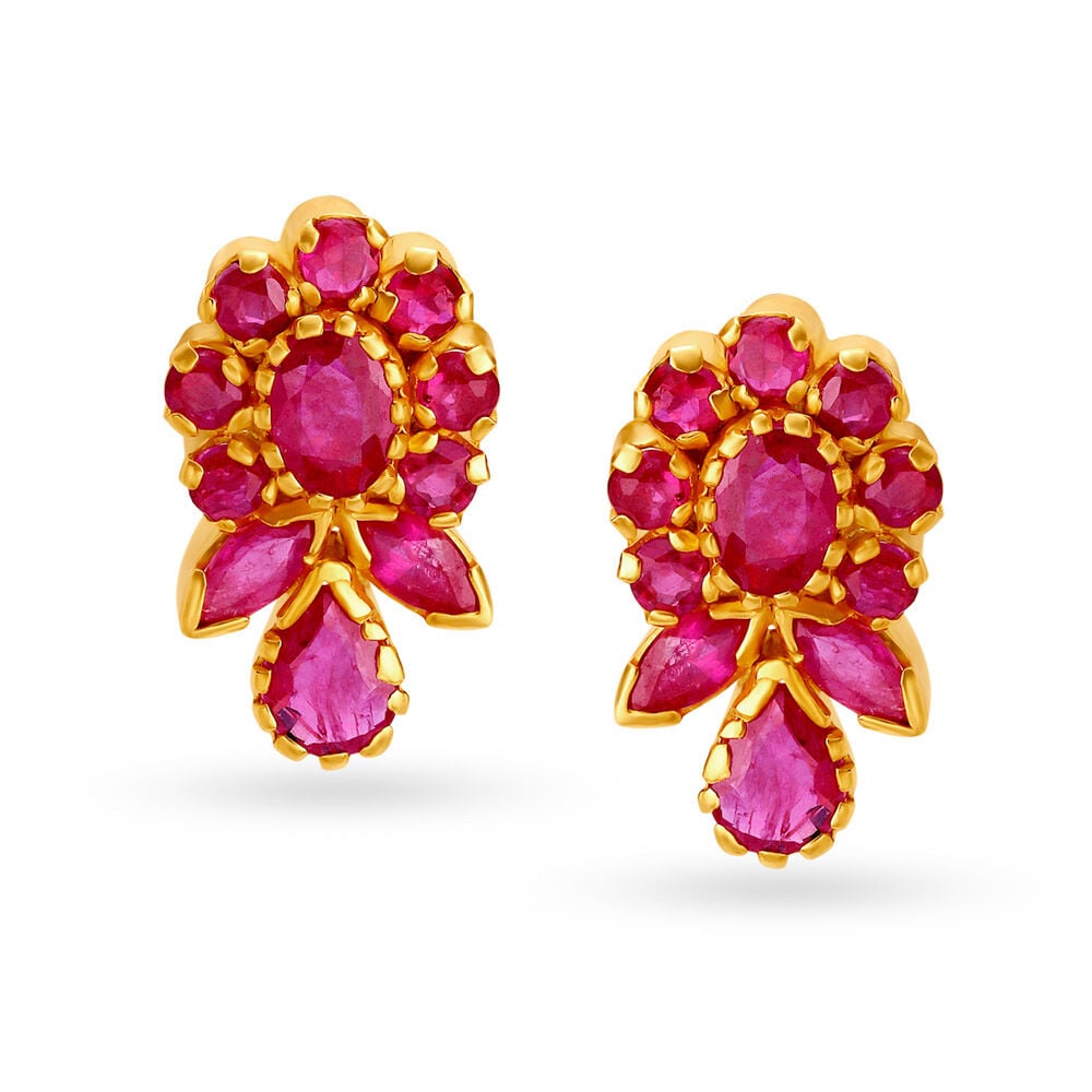 Ruby earrings tanishq deals