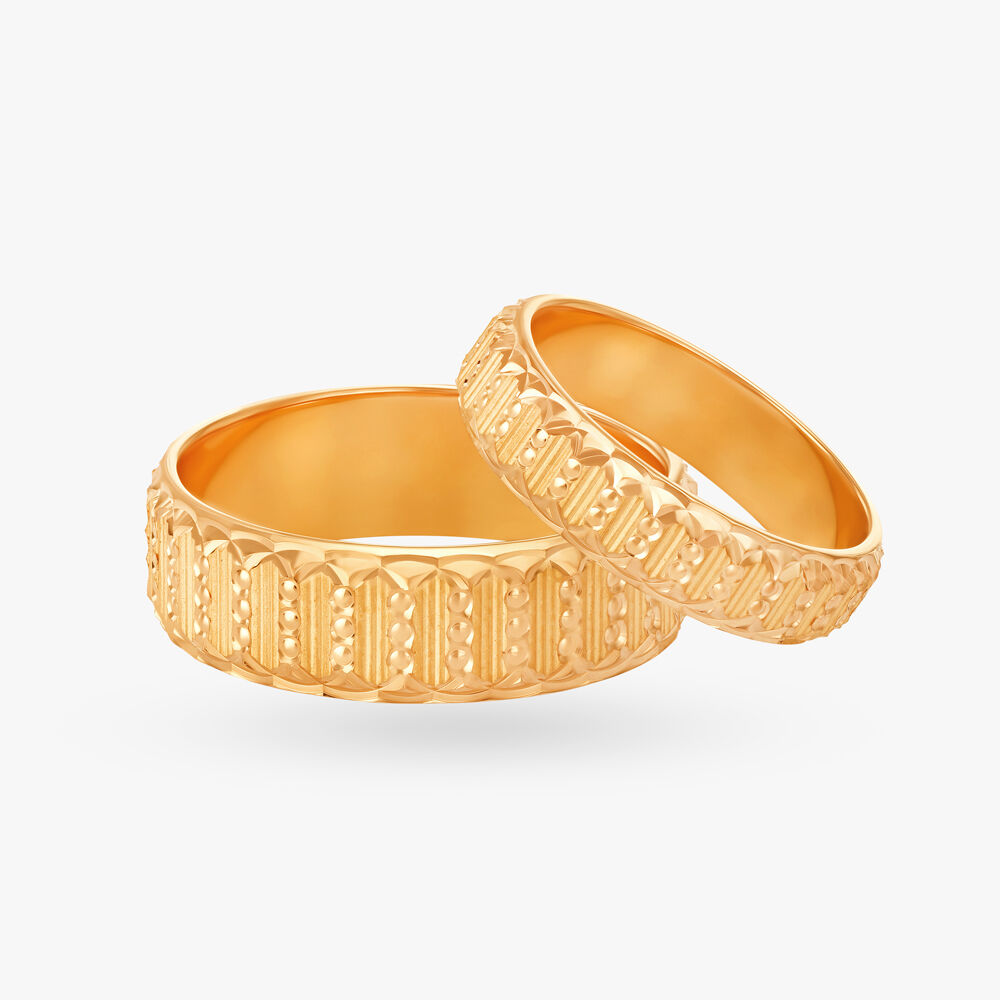 14K Gold Filled Diamond Cut Band Ring | TOA