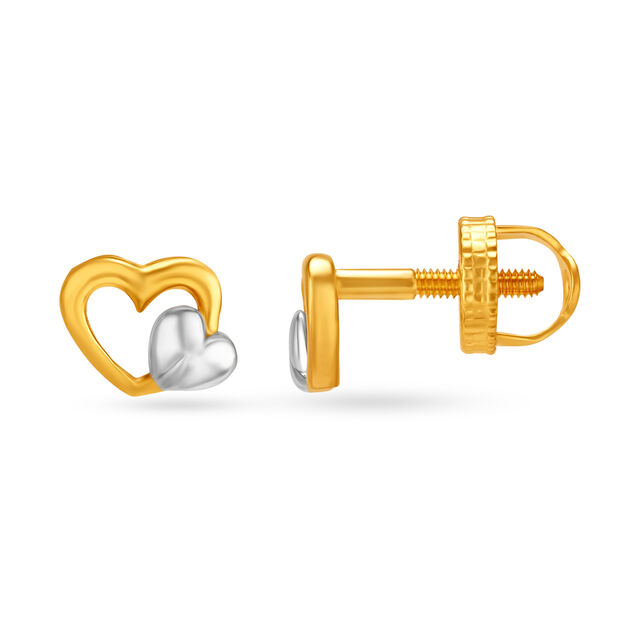 Chic Dual Done Stud Earrings,,hi-res image number null