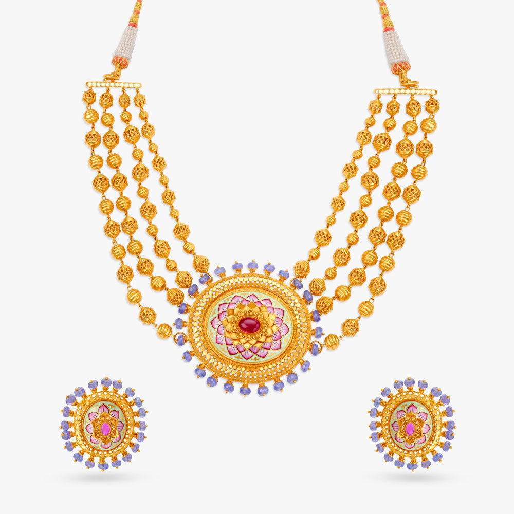 Glorious Lotus Necklace Set