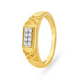 Handsome 18 Karat Gold Criss-Cross Patterned Ring,,hi-res image number null