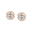14KT Rose Gold Diamond Stud Earrings,,hi-res image number null