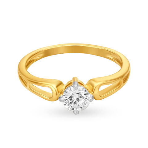 Enchanting 18 Karat Yellow Gold And Diamond Solitaire Finger Ring alternate view 1