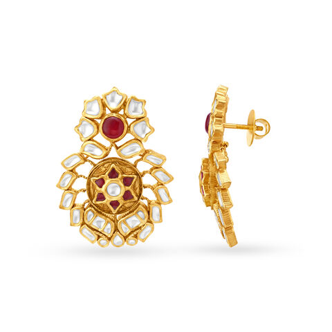 Luminous 22 Karat Yellow Gold Floral Drops