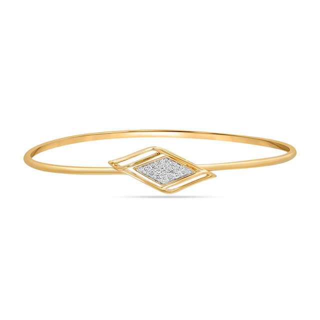 14 Kt Yellow Gold Gilded Geometric Glory Diamond Bangle,,hi-res image number null