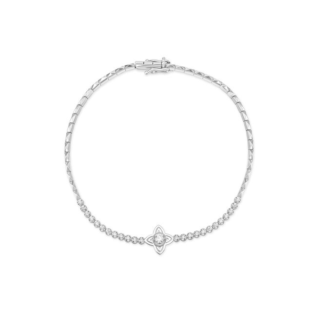 14 KT Yellow Gold Shimmering Floral Diamond Bracelet,,hi-res image number null