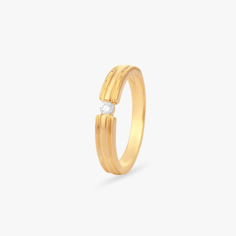 Linear Gleam Diamond Finger Ring for Men