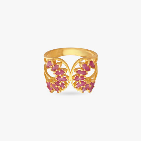 Radiant Crown Ruby Finger Ring