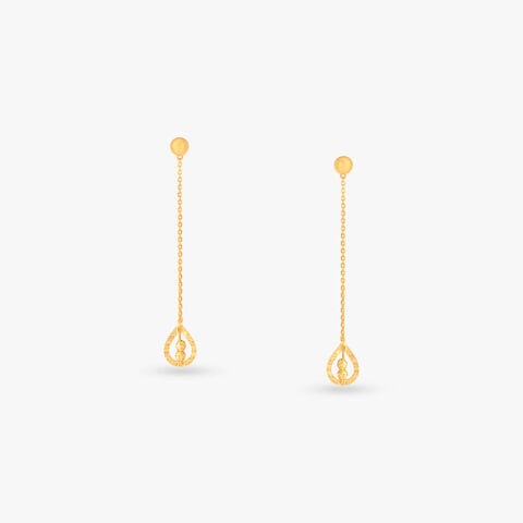 Dancing Dew Gold Drop Earrings